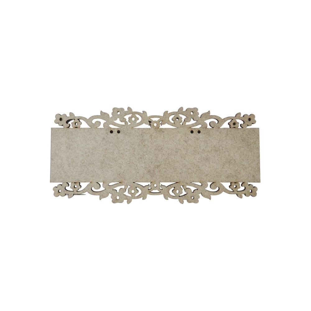 Placa Mdf Cru Artesanato Design Retangular Flores 35Cm