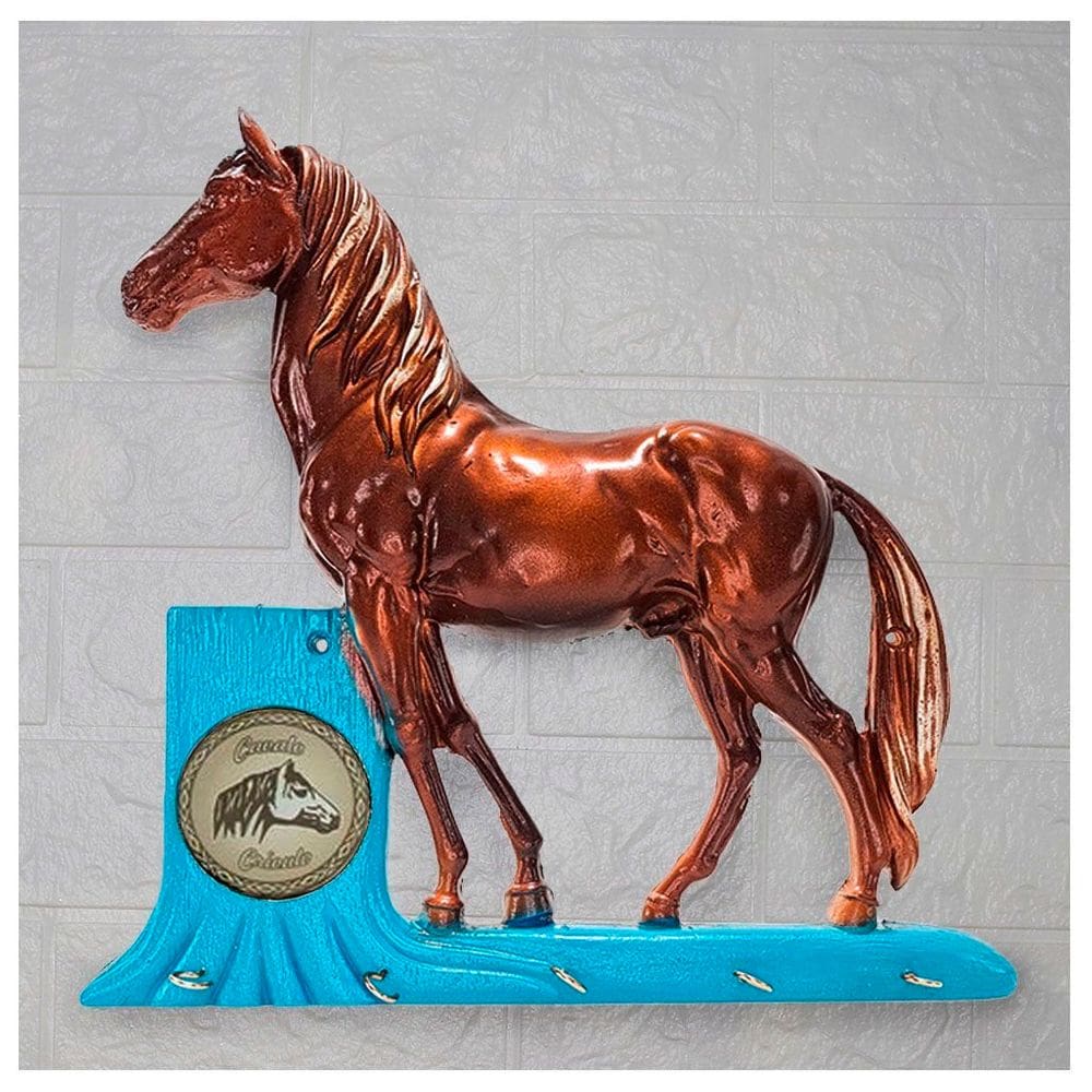 Porta Chaves Cavalo Crioulo Brasão  33cm