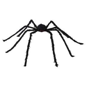 Aranha Decorativa Halloween Articulada Peluda 111Cm Preta