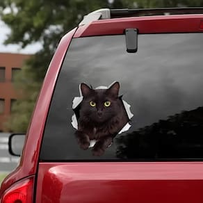 Adesivo Para Carro Gato Preto Mod03