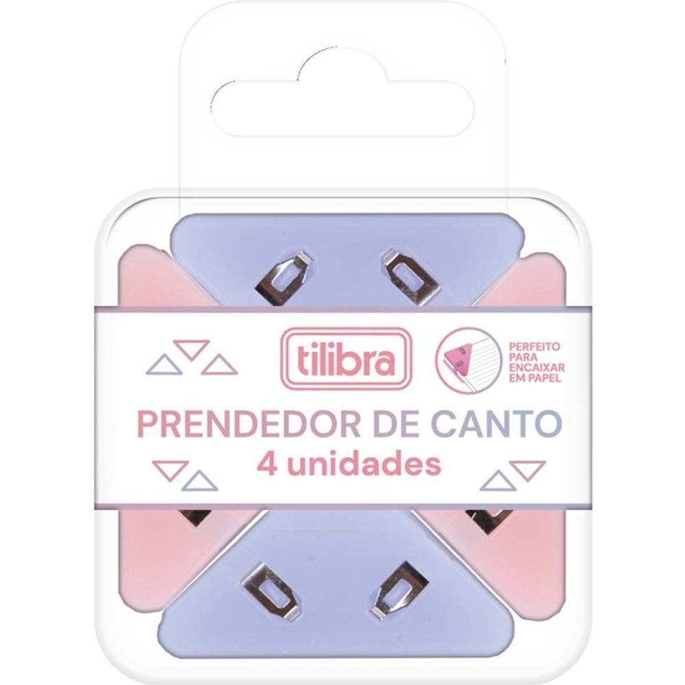 Prendedor Papel de Canto C/4 Unidades Tilibra 353949