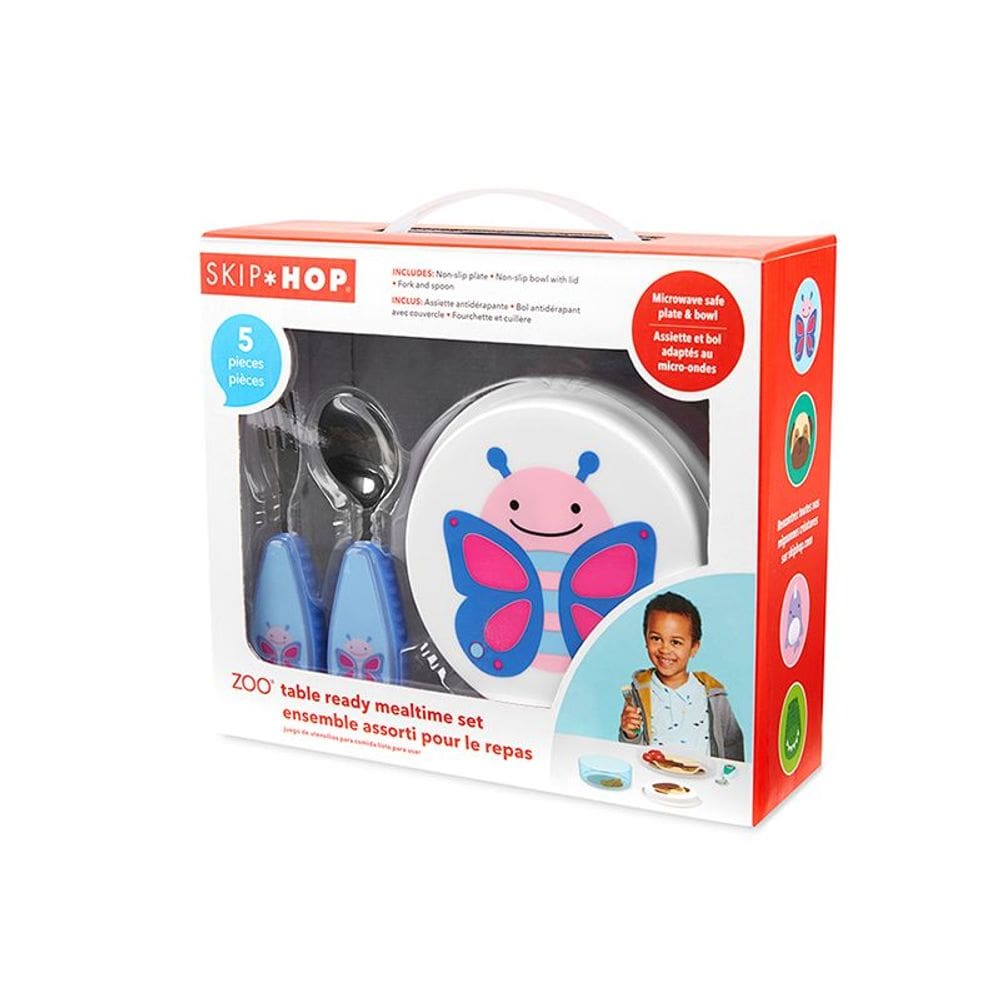 Kit de Alimentação Borboleta do Skip Hop - Prato, Bowl e Talher de Alta qualidade Pratico e Divertido