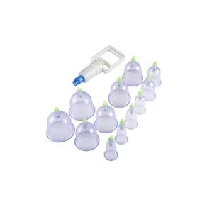 Conjunto de massagem chinesa com 12 ventosas com bomba manual
