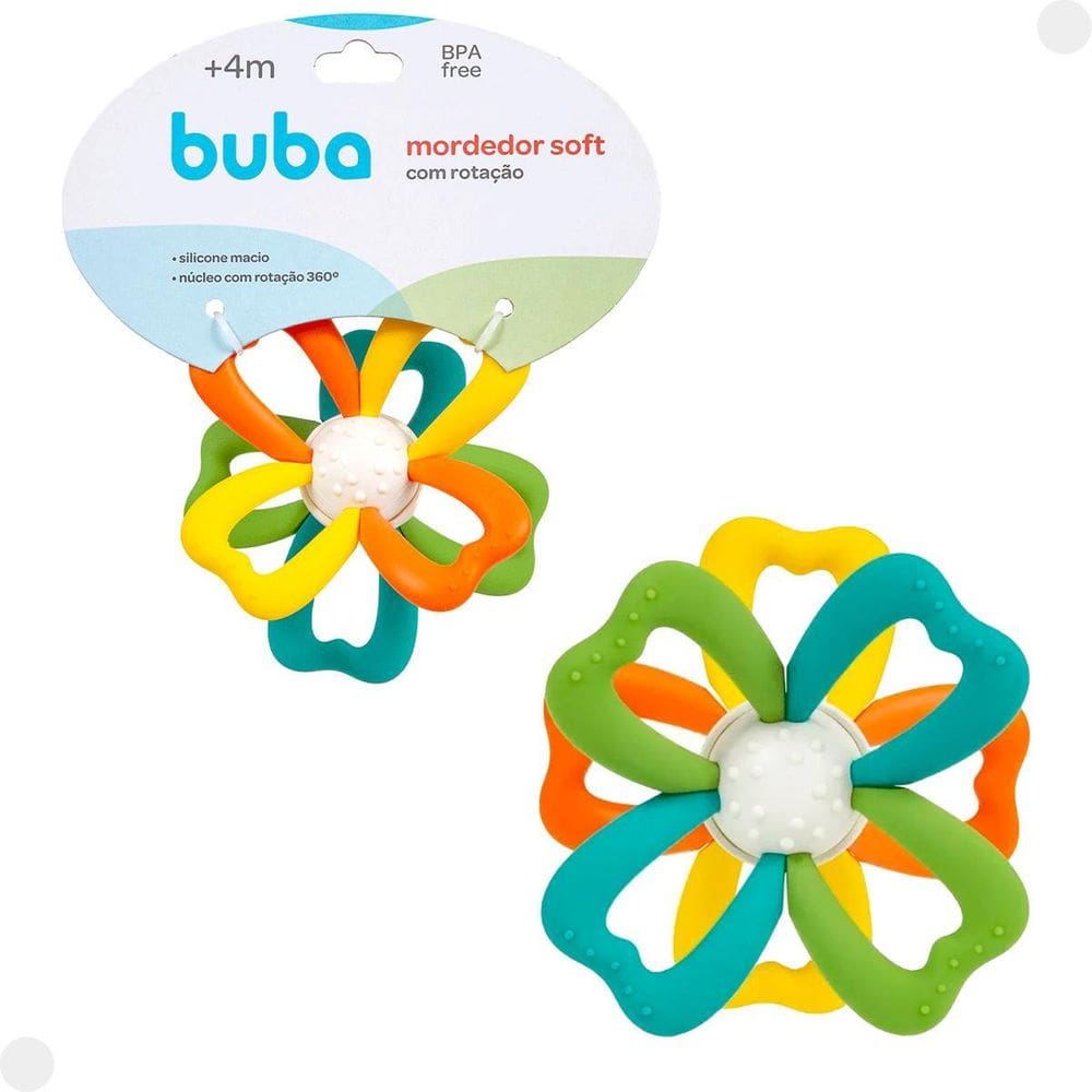 Brinquedo Mordedor Soft Colorido Com Rotação 18809 - Buba