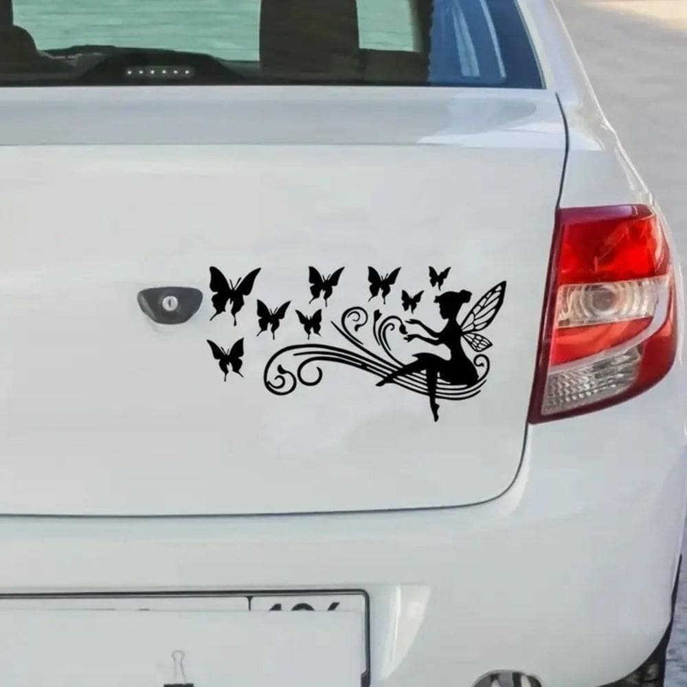 Adesivo Para Carro Fada E Borboleta
