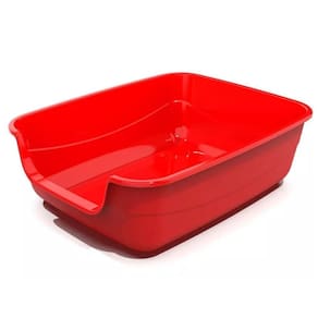 Caixa Areia Bandeja Sanitária Gigante Gatos Jumbox Vermelho
