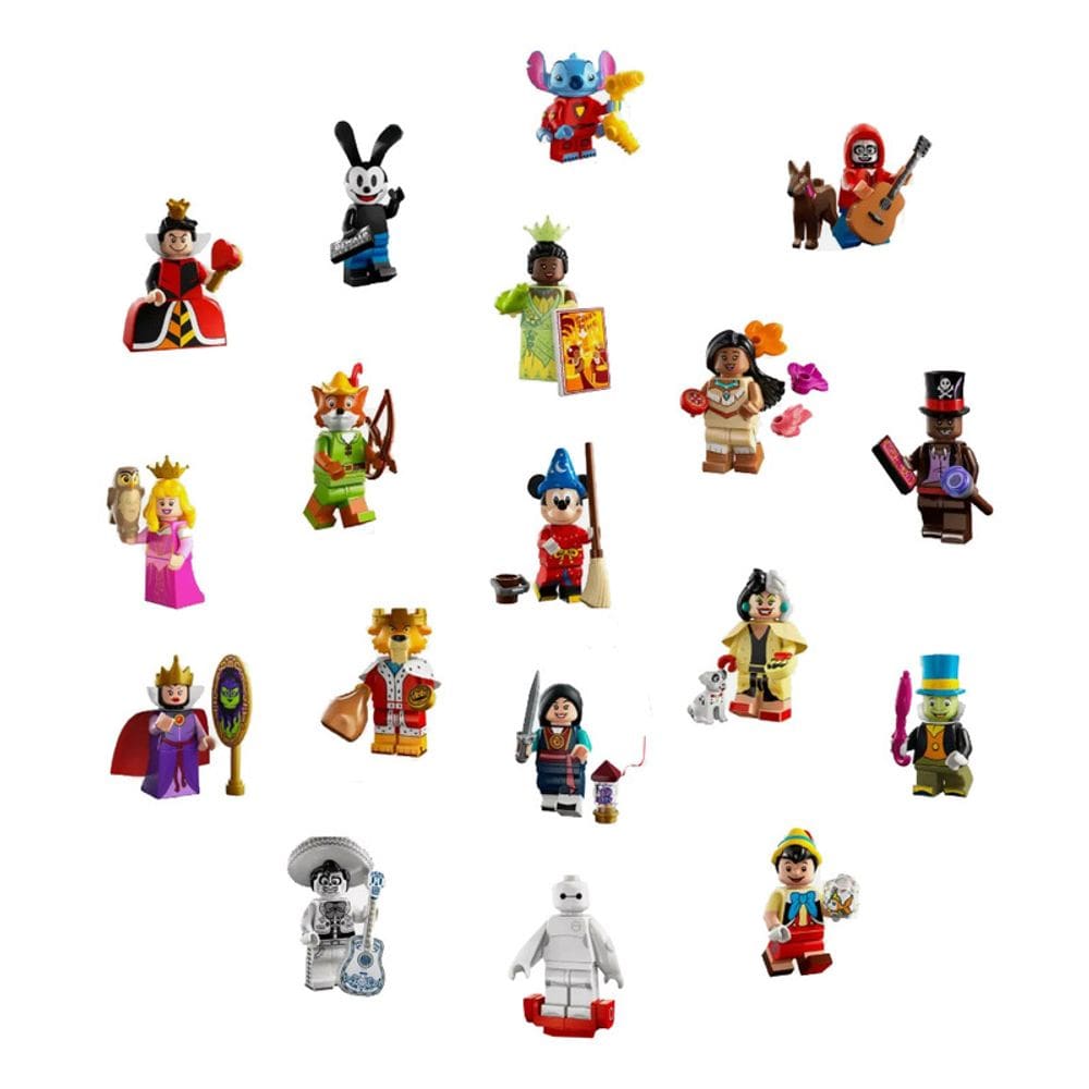 Kit 18 Bonecos Stitch Mickey Miguel Mulan Pinoquio Blocos De Montar