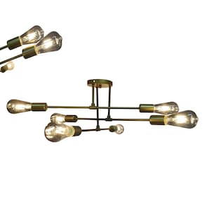 Lustre Sputnik com 6 Lampadas Candelabro Sala Recepçao Ambiente Comercial Luminaria Residencial Iluminaçao Decoraçao E27