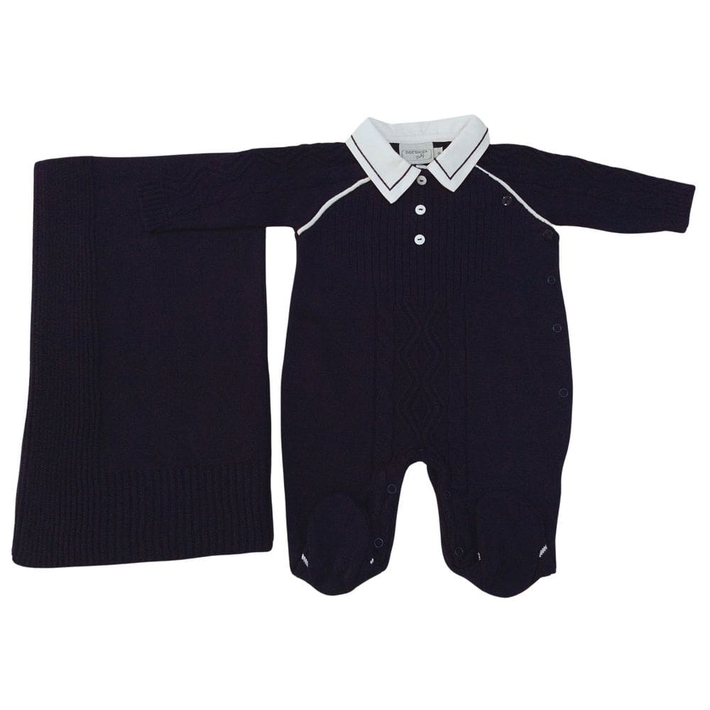 Saida Maternidade Tricot bebe masc Noruega Azul Marinho