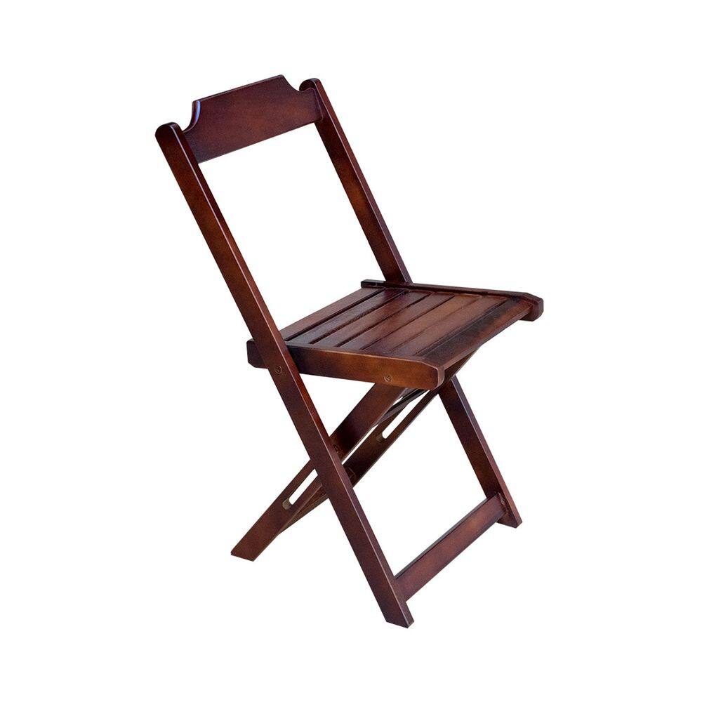 Conjunto de Mesa com 4 Cadeiras de Madeira Dobravel 70x70 Ideal para Bar e Restaurante - Imbuia
