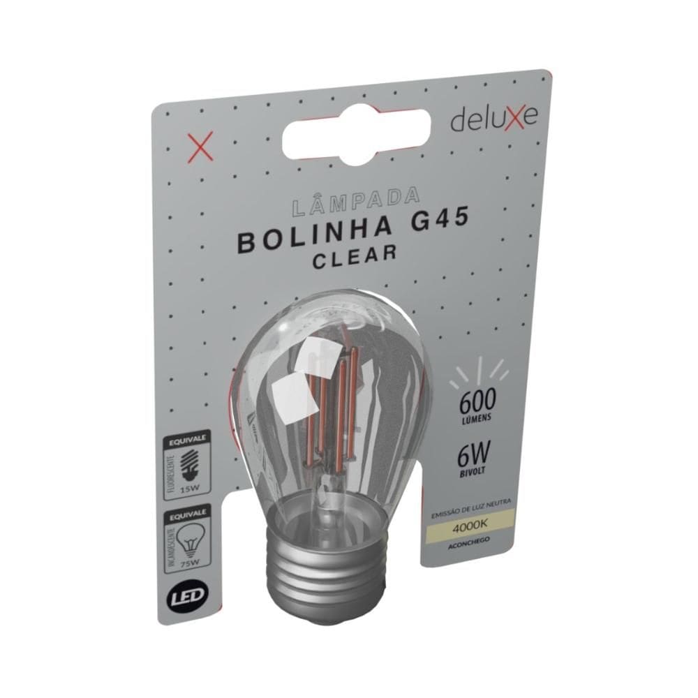 Lâmpada Led Filamento Avant Clear G45 6W 4000k E27 Bivolt