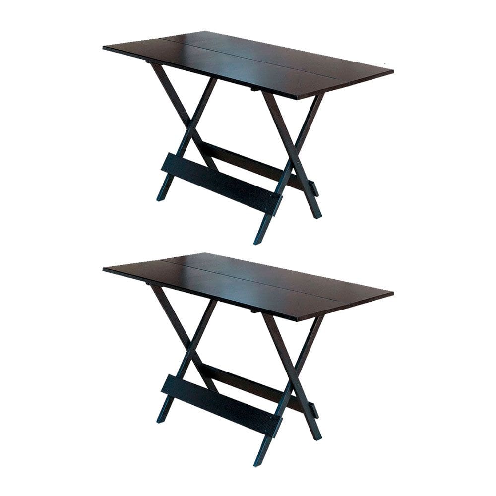 Kit 2 Mesas Dobravel de Madeira 120 X 70 Ideal para Bar e Restaurante - Tabaco
