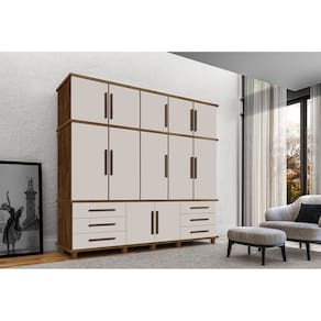 Guarda Roupa Casal Vintage com Sapateira Londres Malbec Off White