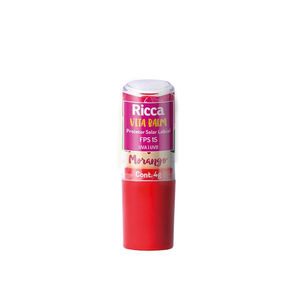 Protetor solar labial FPS15 Morango Ricca