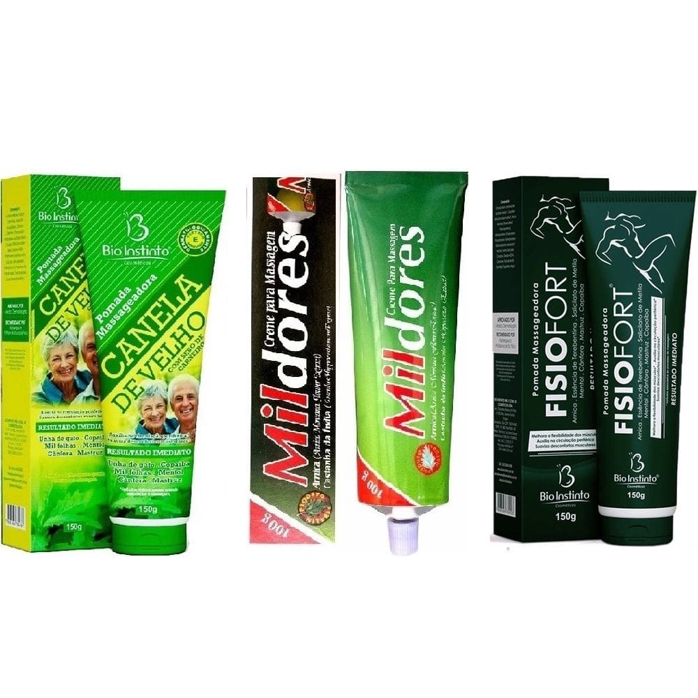 Kit Pomada Massageadora + FisioFort + Mil Dores