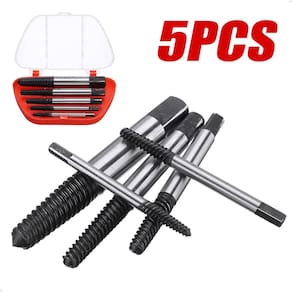 Chave Extrator Tira Parafuso Quebrado Espanado 3 a 18mm Jogo com 5 Peças Lorben