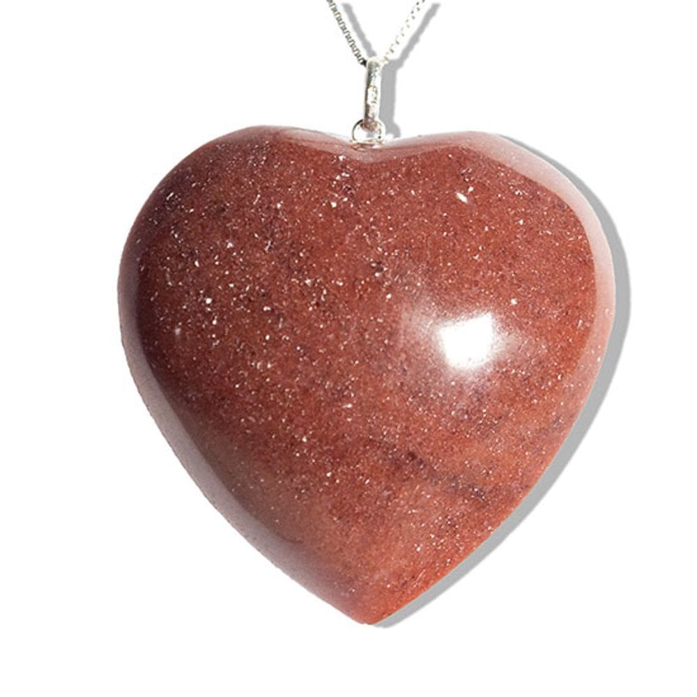 Colar Coração Quartzo Vermelho Montagem Pino Prata 950
