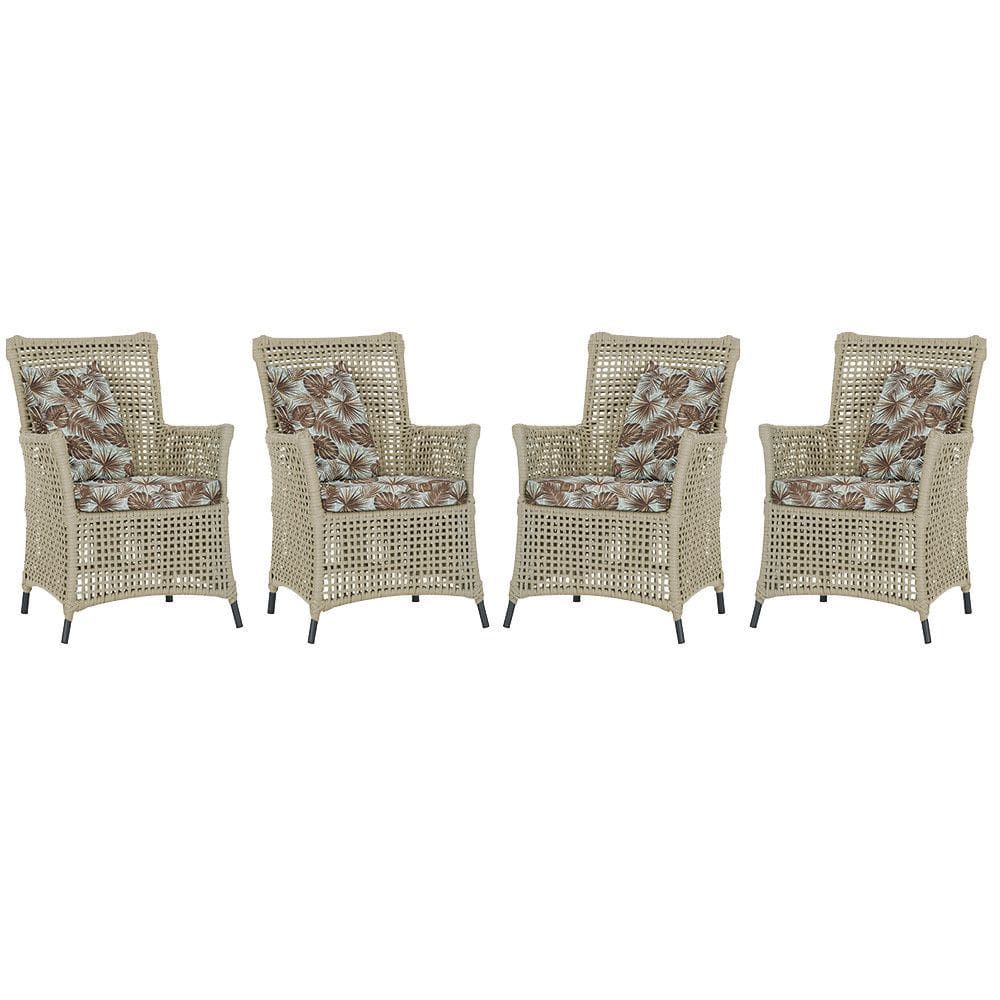 4 Poltronas Igapó Alumínio Micro Pintura Preta Corda Náutica Estofado 6