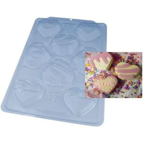 Kit 4 Formas com Silicone Corações Mães / Namorados Bwb