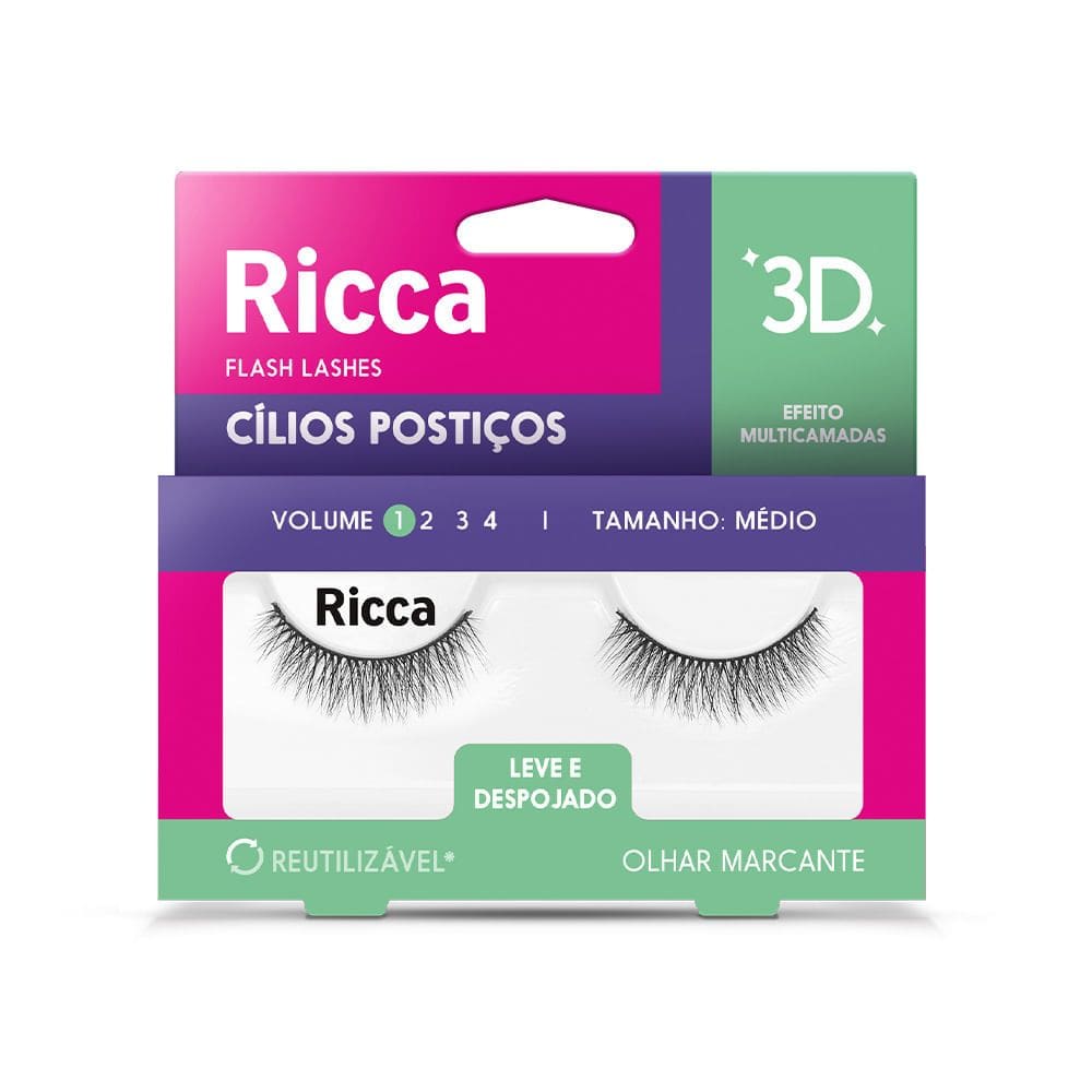 Cílios 3D Leve e Despojado Ricca