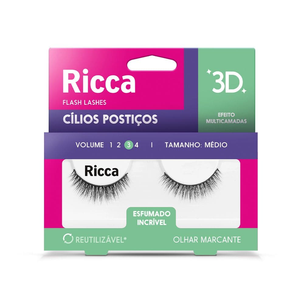 Cílios 3D Esfumado Incrível Ricca