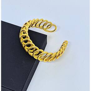 Pulseira Feminina Bracelete encaixe elos Geométricos circulares vazado Folheado a Ouro Dourado e Prata Luxo Tendência