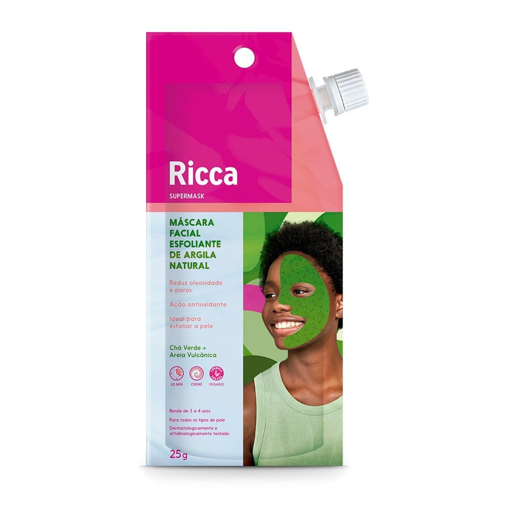 Máscara Facial Esfoliante de argila Natural Ricca