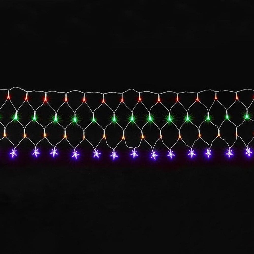 Pisca Led Rede Com Estrela - 120L 8 Modos