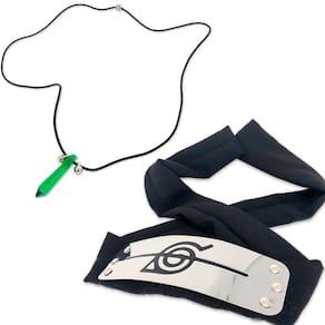 Kit Bandana Vila da Folha Renegado + Colar Verde - Naruto
