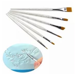 Kit 6 Pincel Culinário Transparente Para Decoração Pintura Bolo Confeitaria