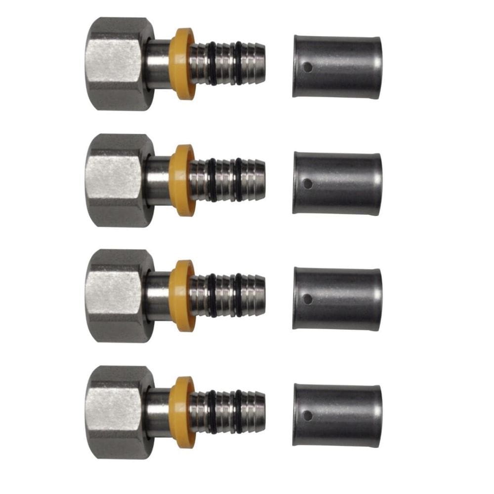 Kit 4 Conexão Rosca Móvel 1/2`` Gás 16Mm Pex Multicamadas