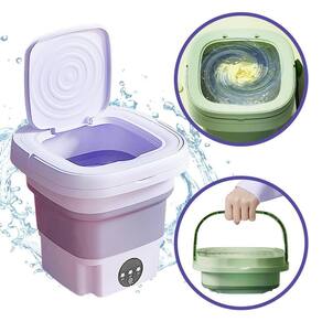Mini Máquina De Lavar Roupas Dobrável Portátil 6,5 Litros