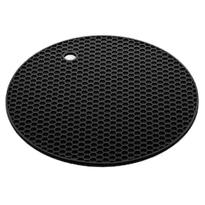Descanso Para Panela Redondo De Silicone Preto - Lyor