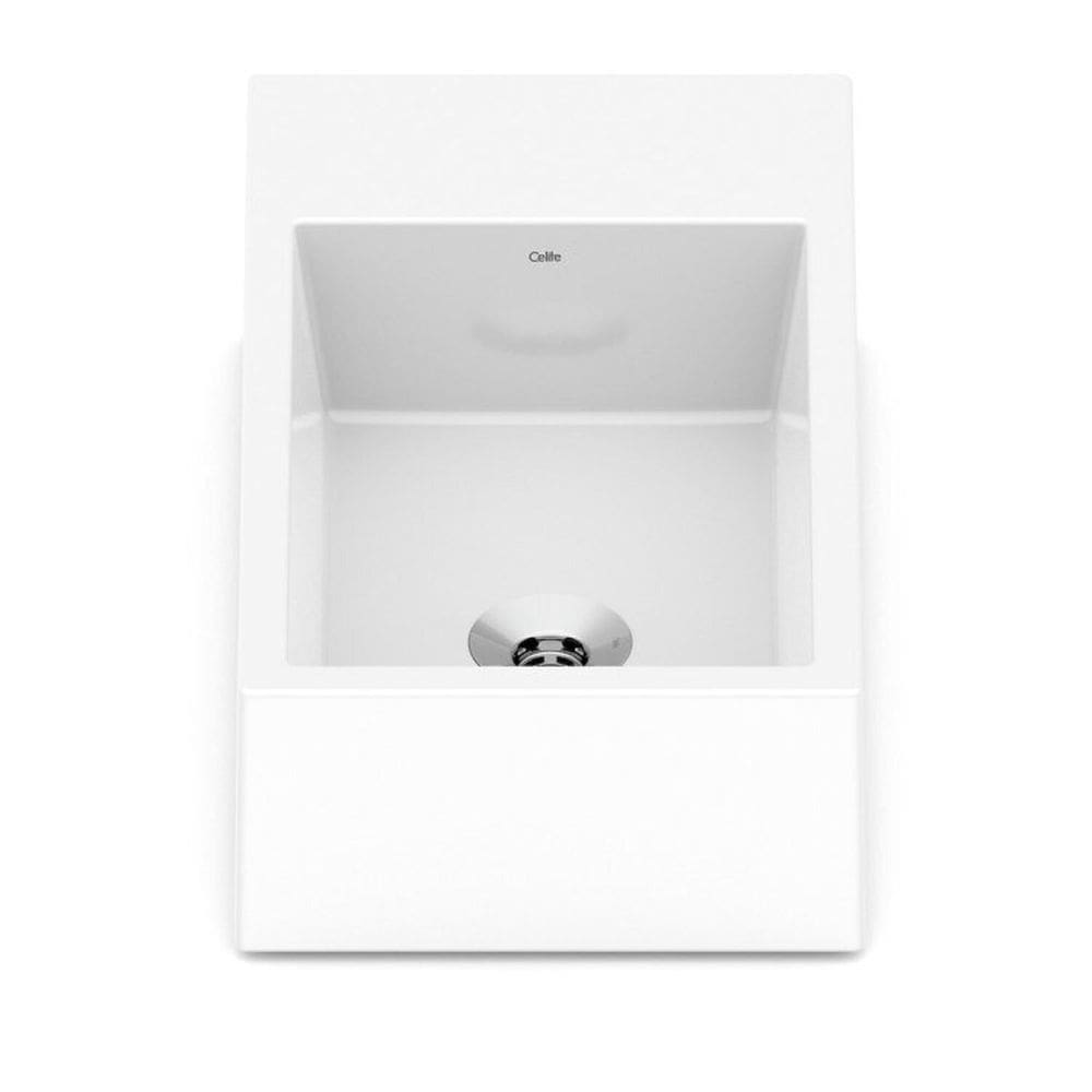 Kit 3 Cubas Apoio 44cmx25cm com Mesa Basic Curve1 Celite Branco