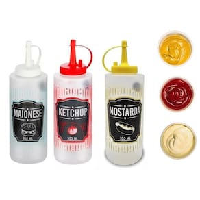 Kit 30 Bisnagas Pote Maionese Ketchup Mostarda 350Ml
