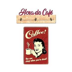 Kit Suporte De Xícara E Placa Quadro Cantinho Do Café