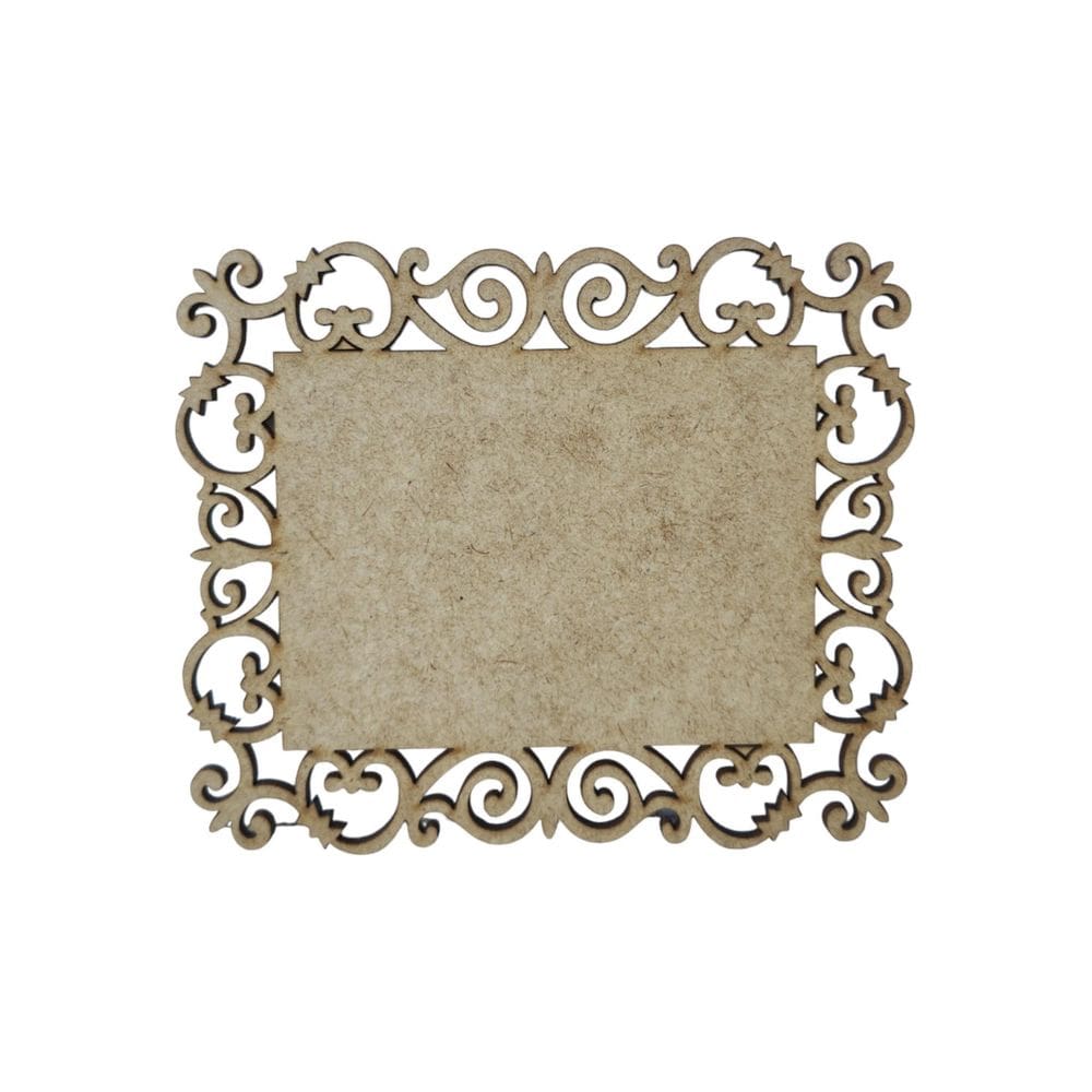 Placa Mdf Cru Artesanato Design Quadrado Arabesco Liso 35Cm