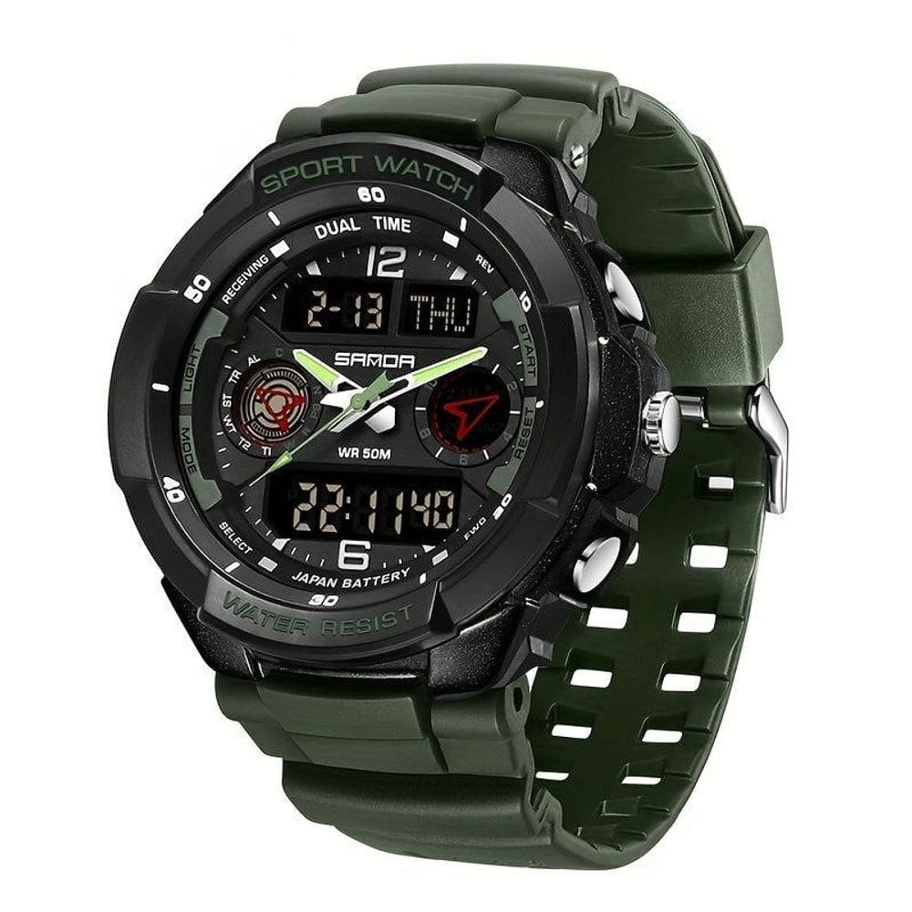 Relógio Esportivo Masculino  Resistente  gua com Cronmetro e Luz Noturna Resistente à água 50m