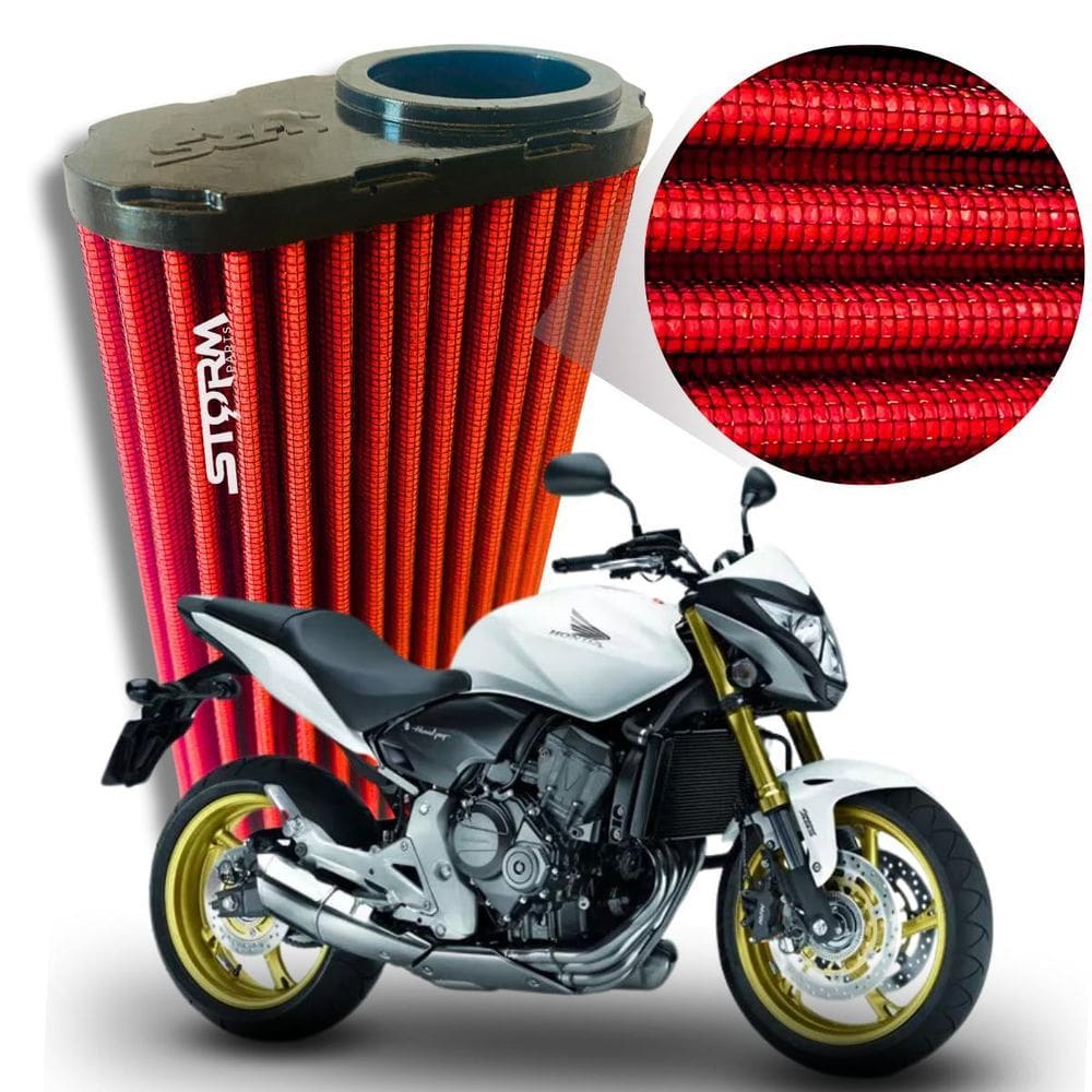 Filtro Ar Esportivo Moto Honda Cb600F Hornet Ano 2008 A 2014