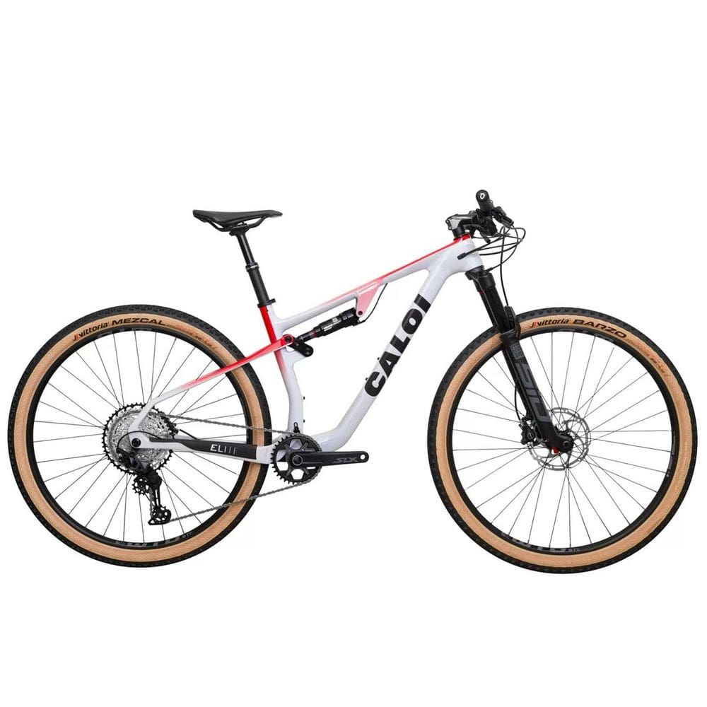 Bicicleta Aro 29 Caloi Elite Carbon Sport Fs 12V 2024 Branca