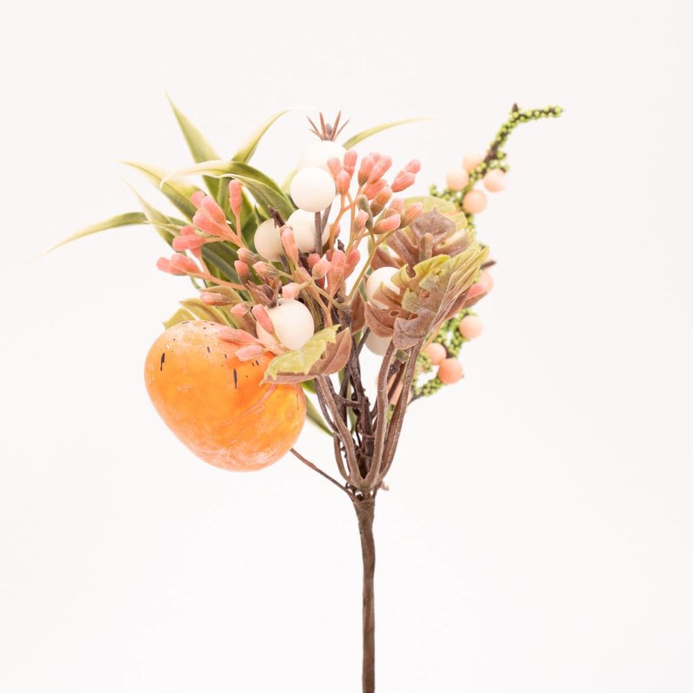 Kit de 10 Ramos Artificiais Enfeite Páscoa Folhas e Ovinho 23cm