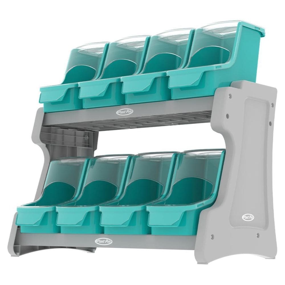 Dispenser Balcão Móvel Pdv Display 8X3,8Lts Plast Pet Azul