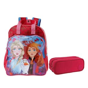 Kit Mochila Escolar Infantil Frozen 37389 e Estojo Duplo Académie Rosa - Dermiwil