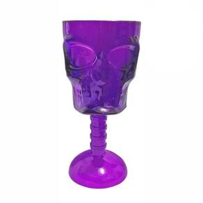 Taça Cálice Plástica Caveira Roxo 382Ml Halloween Cromus