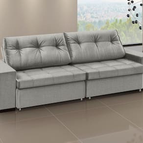 Sofá Orion - Retrátil / Reclinável 220 Cm- Linho Cinza