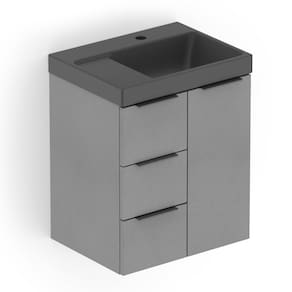 Kit Arenal Gabinete Gaveta e Porta 50x38 Plata com Cuba Prata