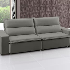 Sofá Supreme - Retrátil / Reclinável 260 Cm Veludo Cinza