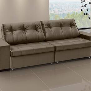 Sofá Orion - Retrátil / Reclinável 220 Cm- Veludo Marrom