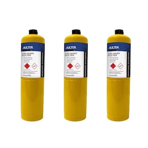 Kit 3 Unidades Cartucho Gás Mapp para Maçarico ONU1077 Classe 2.1 Propileno Hulter HT6MAP400GRRC 400g