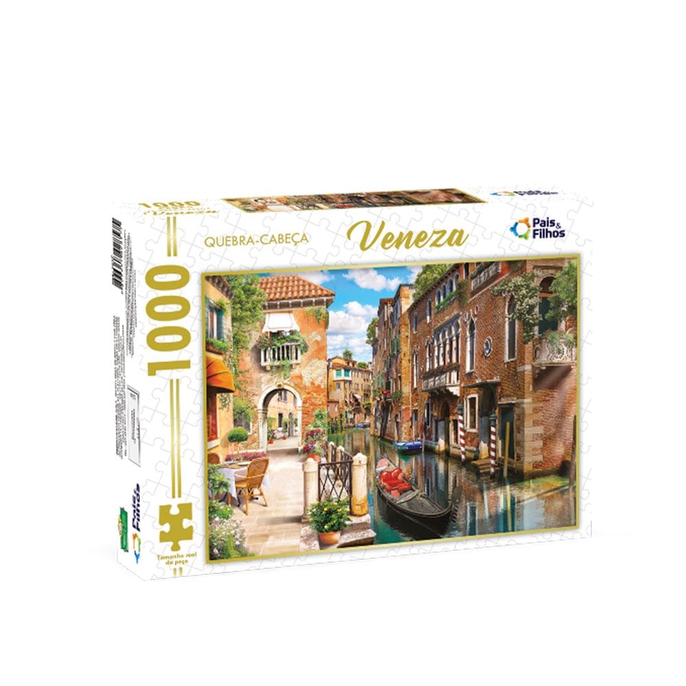 Quebra-Cabeça 1000 Peças Veneza Para Raciocínio Coordenação e Decoração